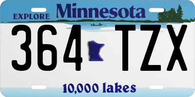 MN license plate 364TZX