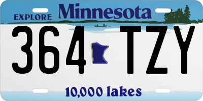 MN license plate 364TZY