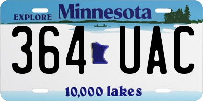 MN license plate 364UAC