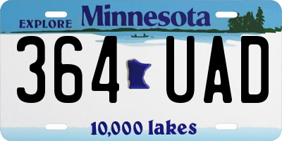 MN license plate 364UAD