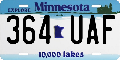 MN license plate 364UAF