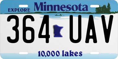 MN license plate 364UAV