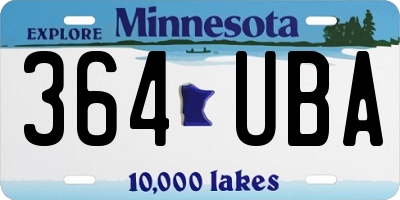 MN license plate 364UBA
