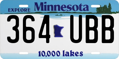 MN license plate 364UBB
