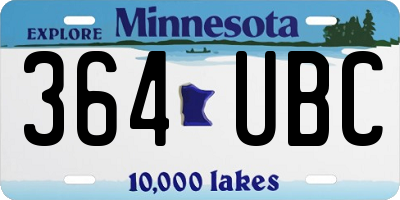 MN license plate 364UBC