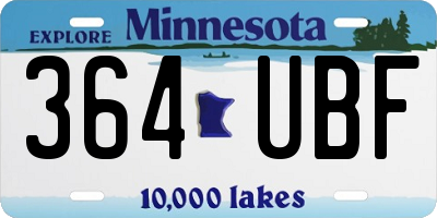 MN license plate 364UBF
