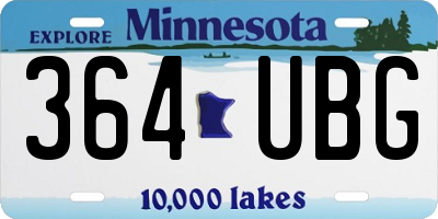 MN license plate 364UBG