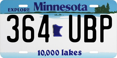 MN license plate 364UBP