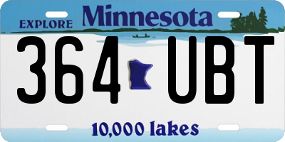 MN license plate 364UBT