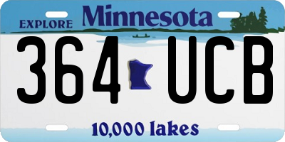 MN license plate 364UCB