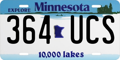MN license plate 364UCS