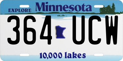 MN license plate 364UCW