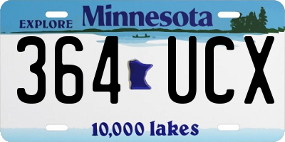 MN license plate 364UCX