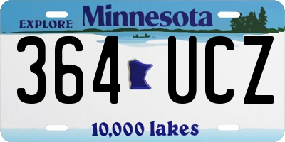 MN license plate 364UCZ