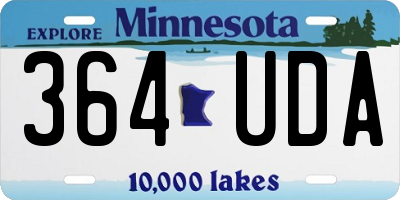 MN license plate 364UDA