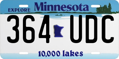 MN license plate 364UDC