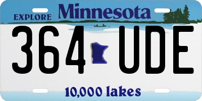 MN license plate 364UDE
