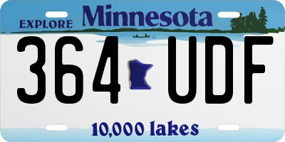 MN license plate 364UDF