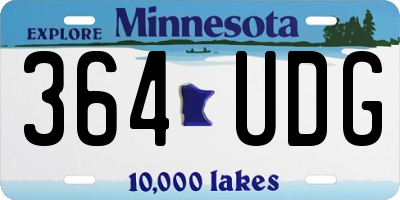 MN license plate 364UDG
