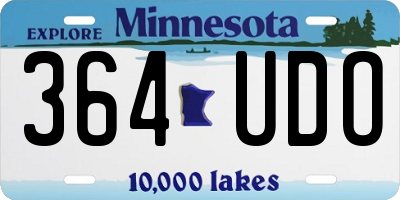 MN license plate 364UDO