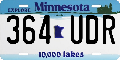 MN license plate 364UDR