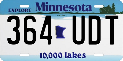 MN license plate 364UDT