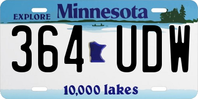 MN license plate 364UDW