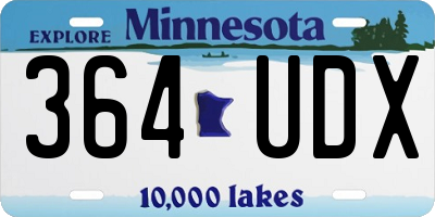 MN license plate 364UDX