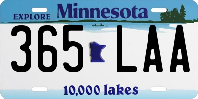 MN license plate 365LAA