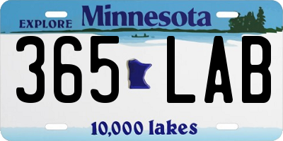 MN license plate 365LAB