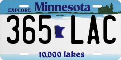 MN license plate 365LAC