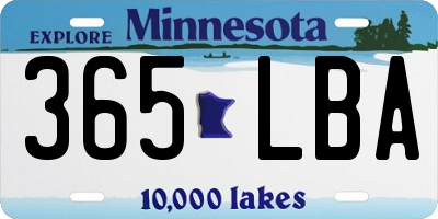 MN license plate 365LBA