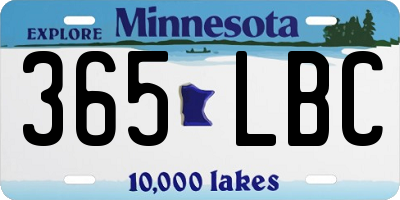 MN license plate 365LBC