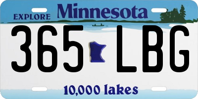 MN license plate 365LBG