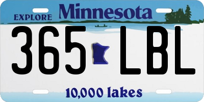 MN license plate 365LBL