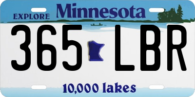 MN license plate 365LBR
