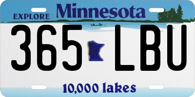 MN license plate 365LBU