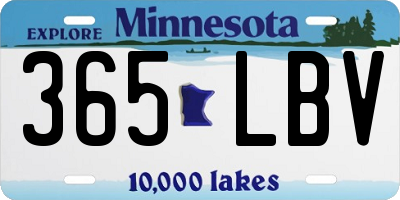 MN license plate 365LBV