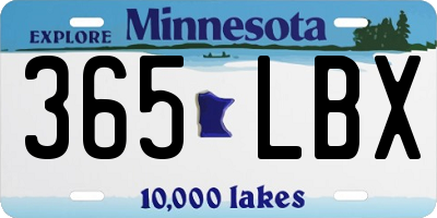 MN license plate 365LBX