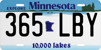 MN license plate 365LBY