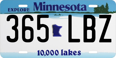 MN license plate 365LBZ