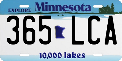MN license plate 365LCA