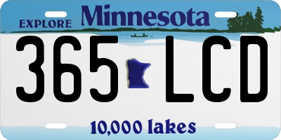 MN license plate 365LCD