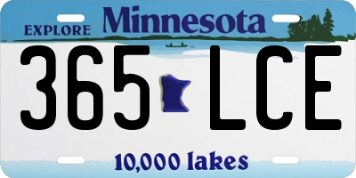 MN license plate 365LCE