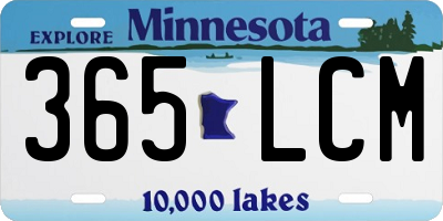 MN license plate 365LCM