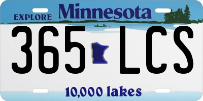 MN license plate 365LCS