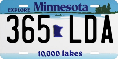 MN license plate 365LDA