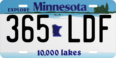MN license plate 365LDF
