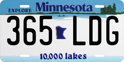 MN license plate 365LDG