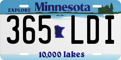 MN license plate 365LDI
